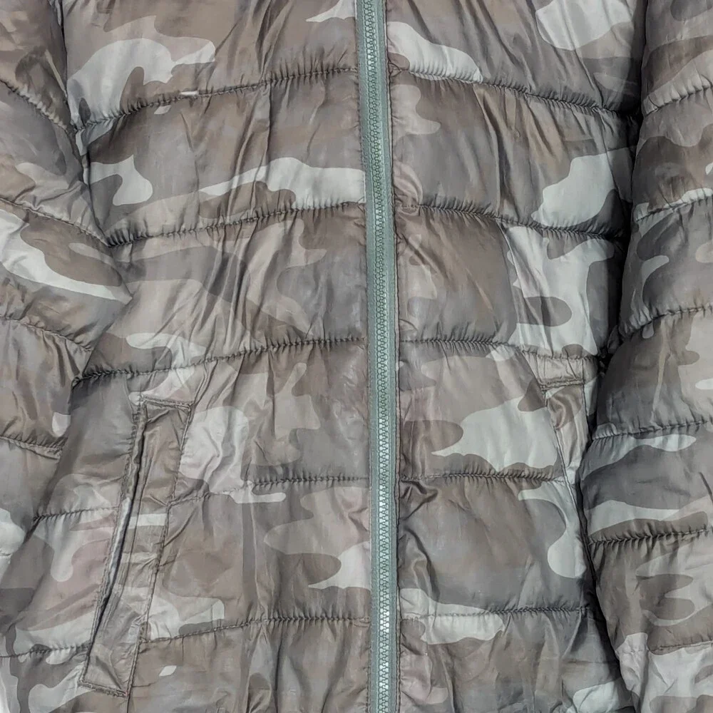 Justice Girls (Size 8)Camouflage Puffer Jacket w/Jersey Hood & Full Zipper Front